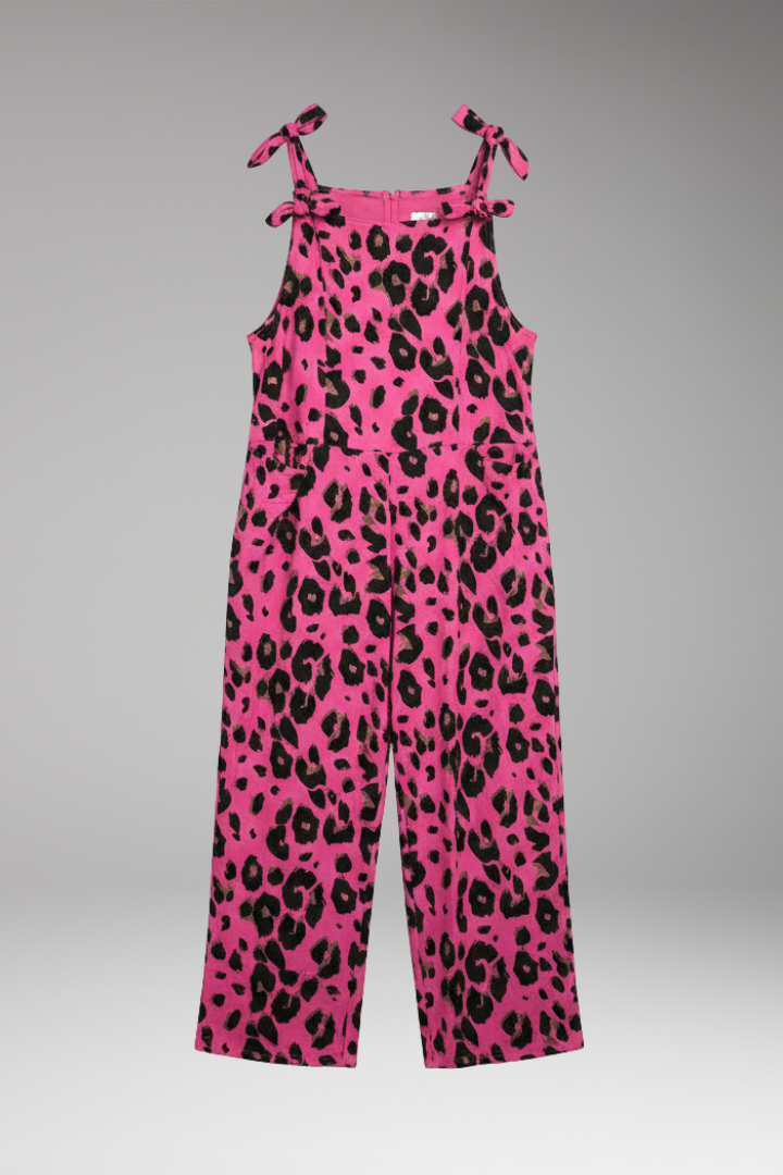 Women's Leopard Jumpsuit with Trendy Print and Relaxed Fit