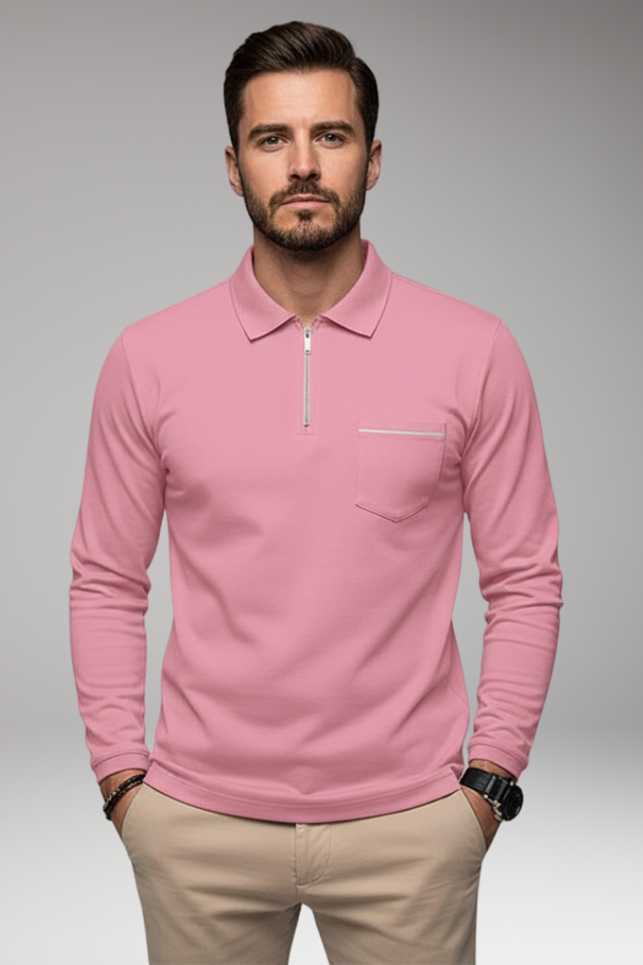 Men’s Long-Sleeve Shirt with Collar and Buttons